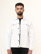 White Two Pockets Denim Jacket (Unisex)