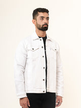 White Two Pockets Denim Jacket (Unisex)