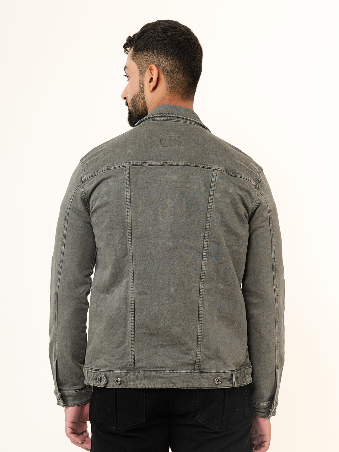 Olive Green Two Pockets Denim Jacket (Unisex)