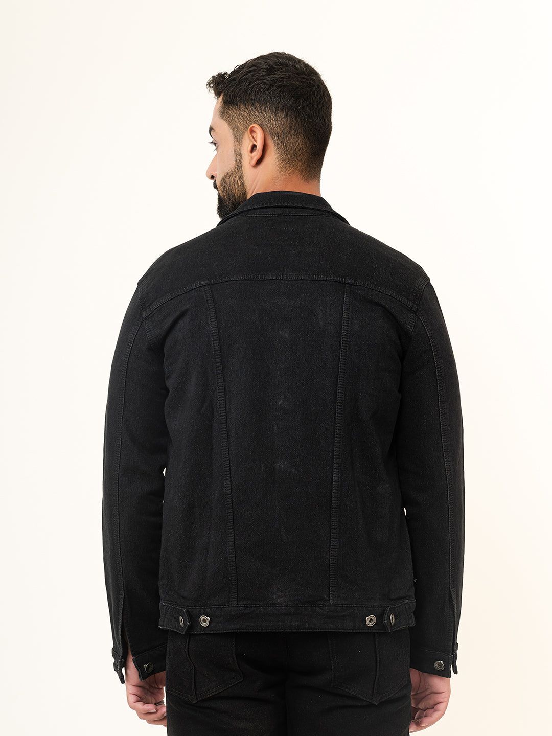 Carbon Black Two Pockets Denim Jacket (Unisex)