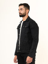 Carbon Black Two Pockets Denim Jacket (Unisex)