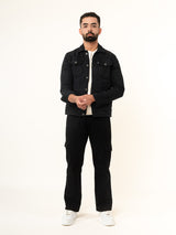 Carbon Black Two Pockets Denim Jacket (Unisex)