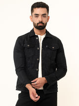 Carbon Black Two Pockets Denim Jacket (Unisex)