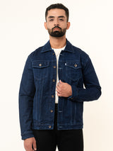 Navy Blue Two Pockets Denim Jacket (Unisex)