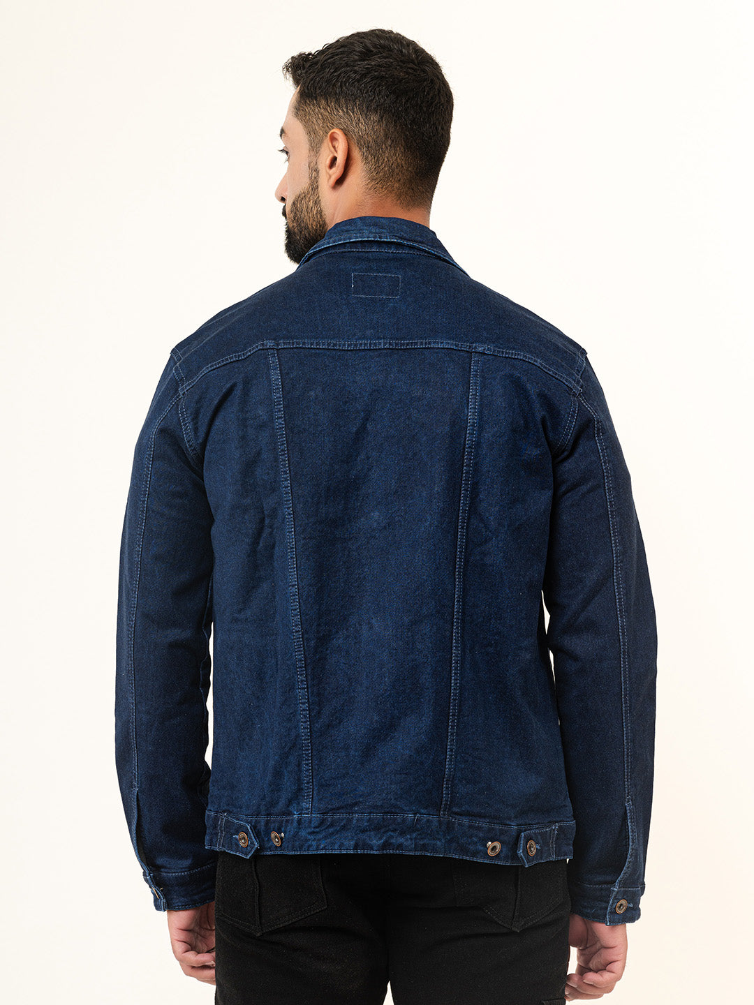 Navy Blue Two Pockets Denim Jacket (Unisex)