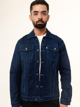 Navy Blue Two Pockets Denim Jacket (Unisex)