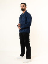 Navy Blue Two Pockets Denim Jacket (Unisex)