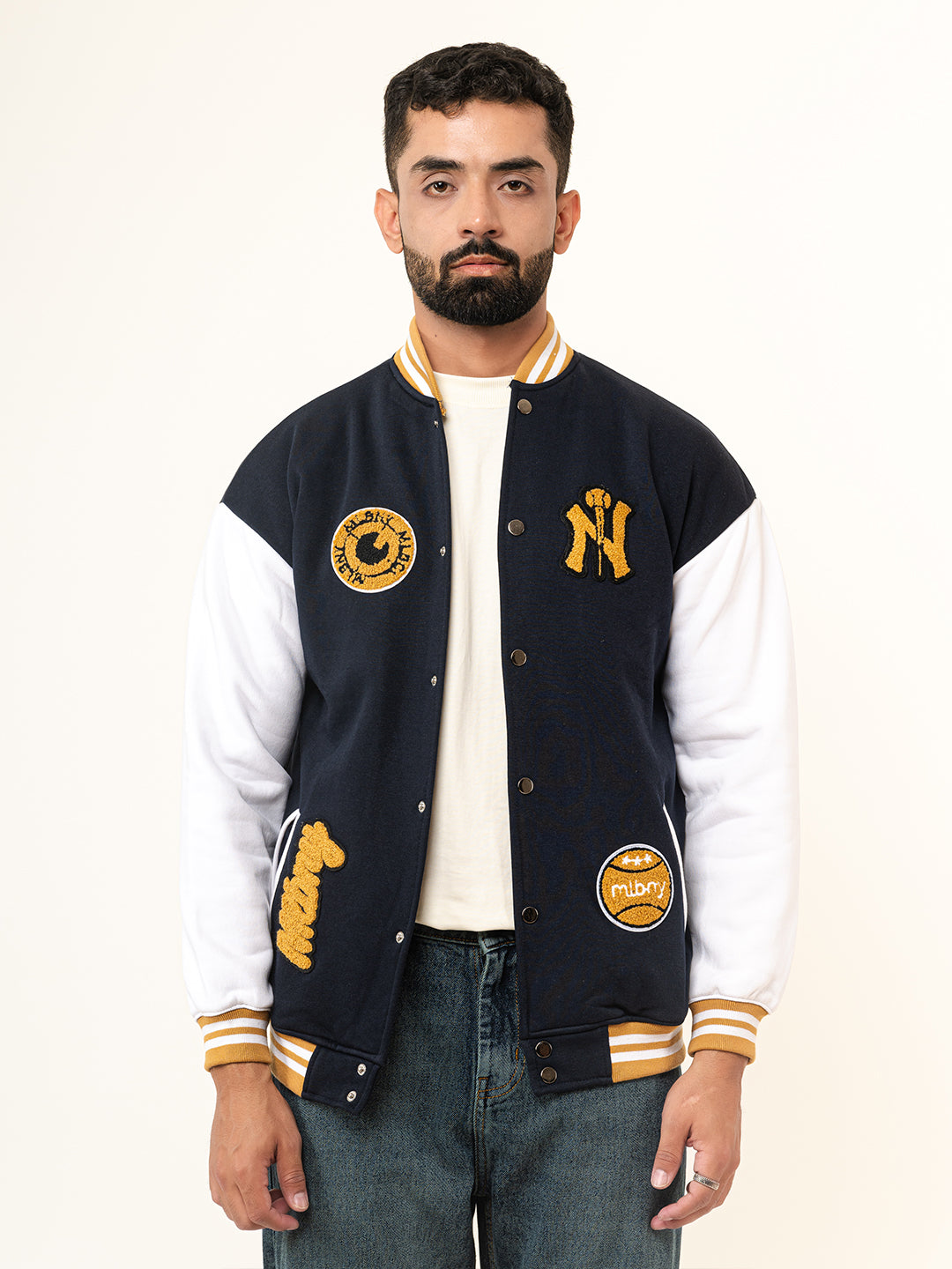 Navy Blue New York Varsity Jacket (Unisex)