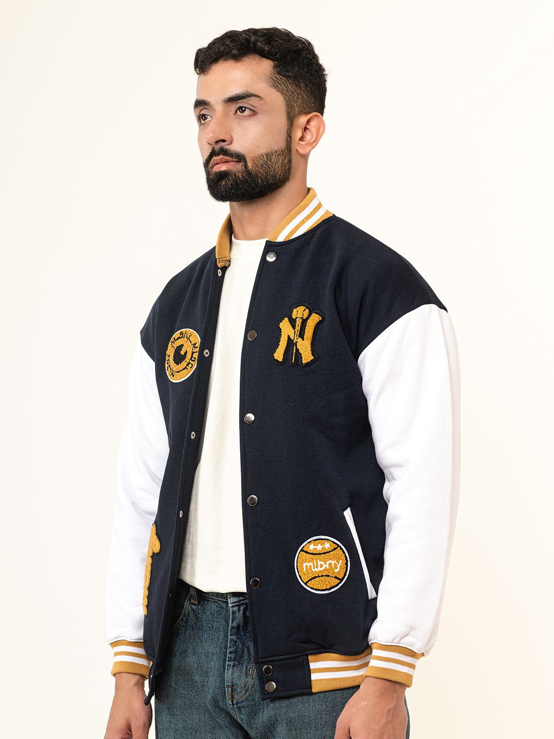 Navy Blue New York Varsity Jacket (Unisex)