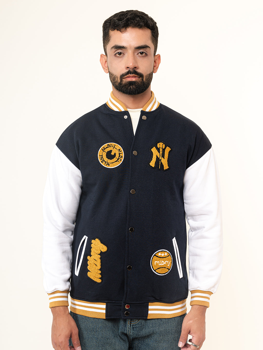 Navy Blue New York Varsity Jacket (Unisex)