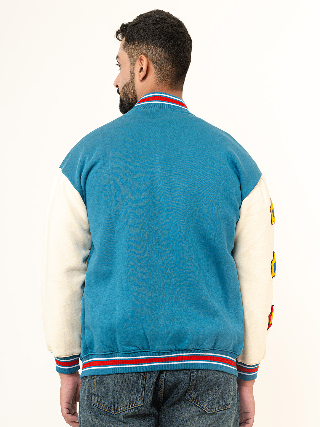 Teal Blue Poker Varsity Jacket (Unisex)