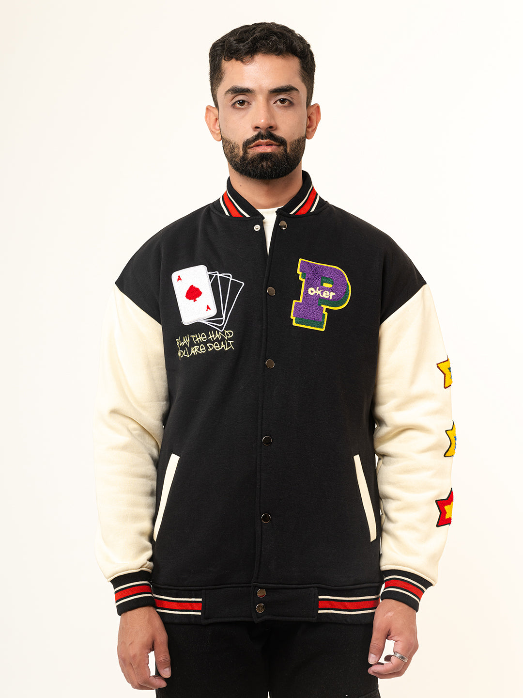 Black Poker Varsity Jacket (Unisex)