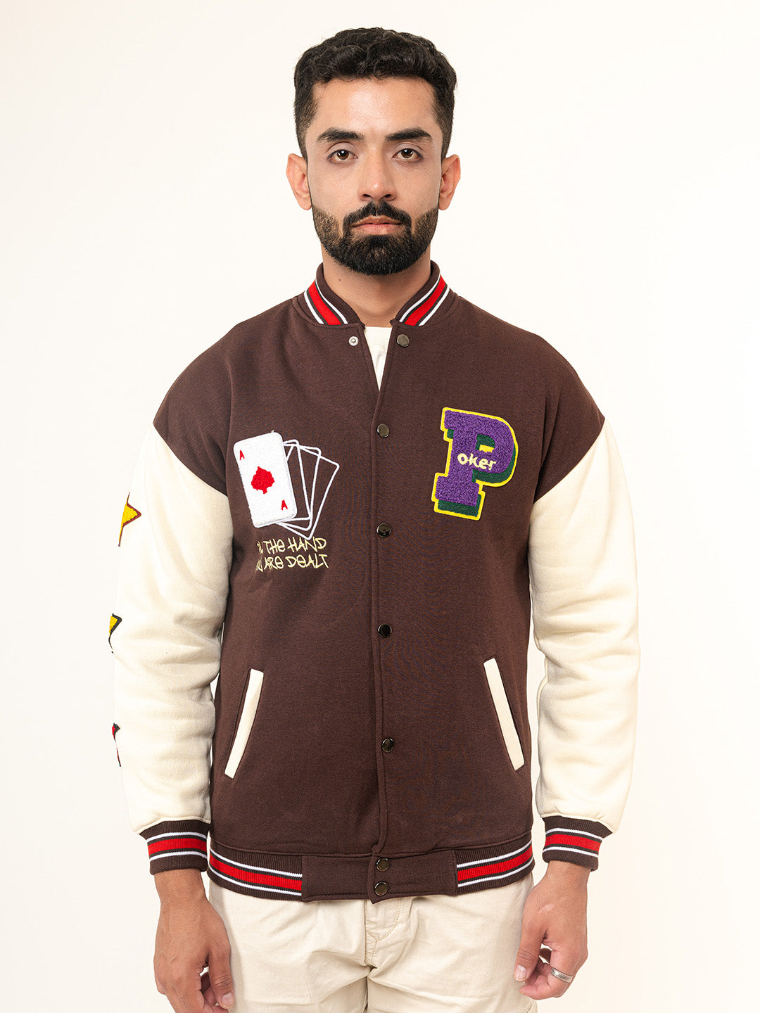 Brown Poker Varsity Jacket (Unisex)