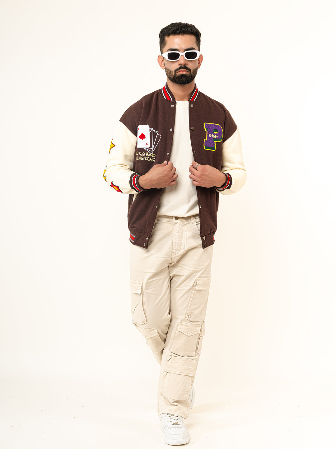 Brown Poker Varsity Jacket (Unisex)