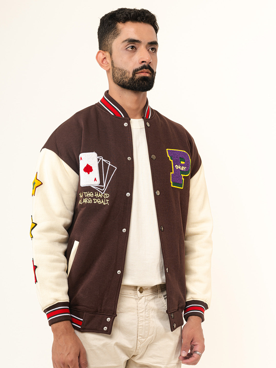 Brown Poker Varsity Jacket (Unisex)