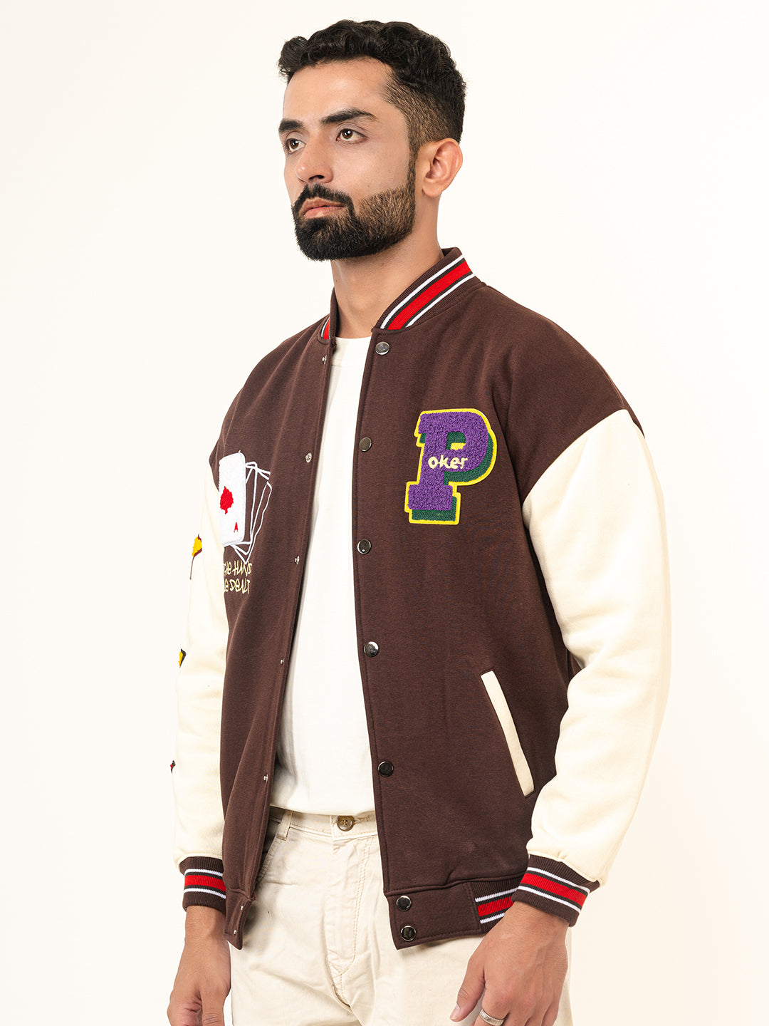 Brown Poker Varsity Jacket (Unisex)