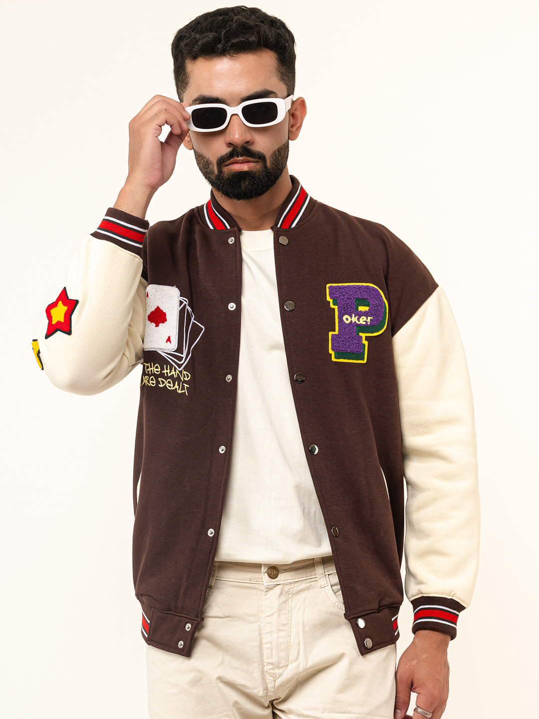 Brown Poker Varsity Jacket (Unisex)