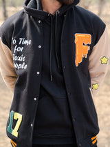 Black F Varsity Jacket (Unisex)