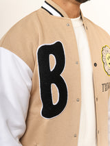 Beige B Varsity Jacket