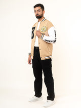 Beige B Varsity Jacket