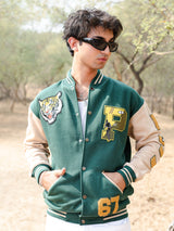 Bottle Green P Varsity Jacket (Unisex)