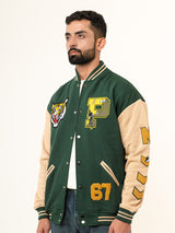 Bottle Green P Varsity Jacket (Unisex)