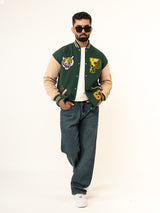 Bottle Green P Varsity Jacket (Unisex)