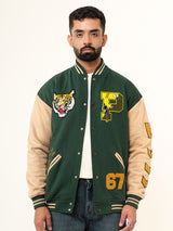 Bottle Green P Varsity Jacket (Unisex)