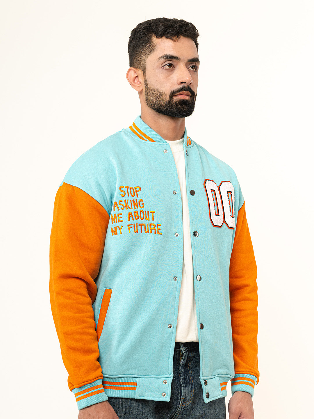 Sky Blue Baseball Varsity Jacket (Unisex)