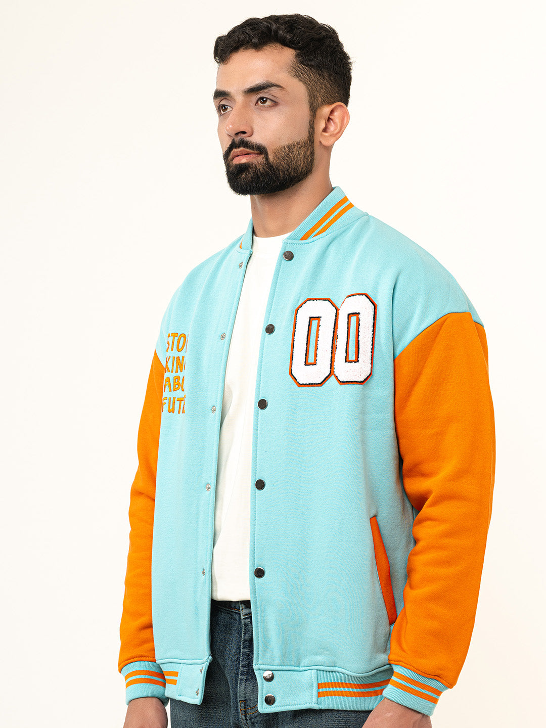 Sky Blue Baseball Varsity Jacket (Unisex)