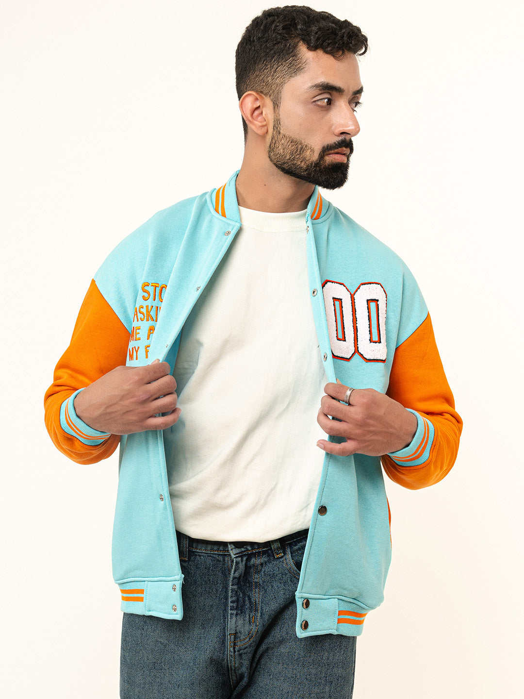 Sky Blue Baseball Varsity Jacket (Unisex)