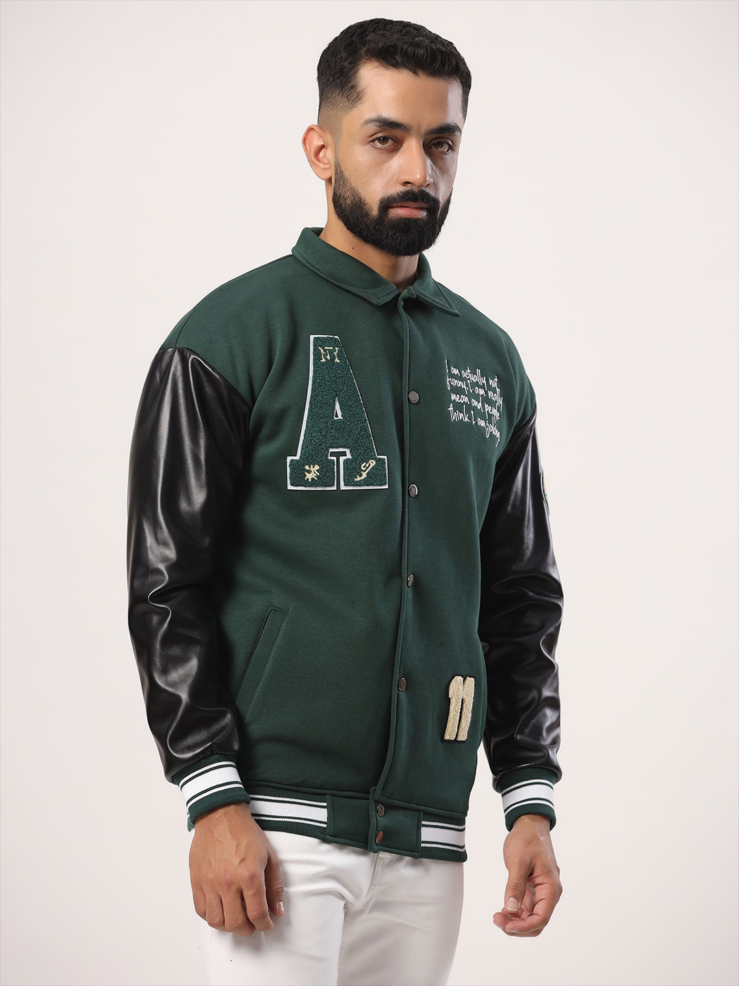 Crossover Daily Dazed Varsity Jacket | Green – CROSSOVER