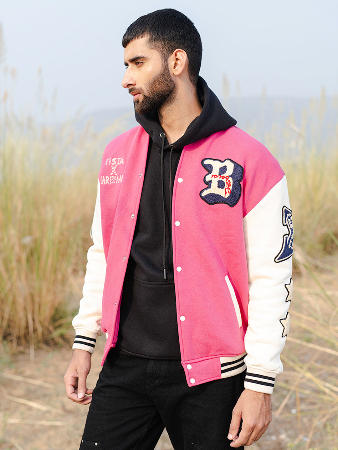 Embroidered baseball jacket - Red - Men | H&M IN