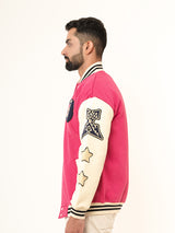 Pink B Tista X Tarefaan Varsity Jacket