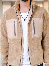 Beige Fleece Sherpa Jacket