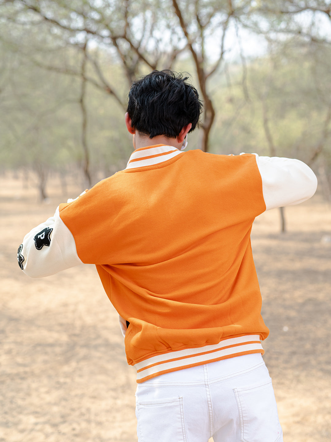 Orange Bones Varsity Jacket (Unisex)