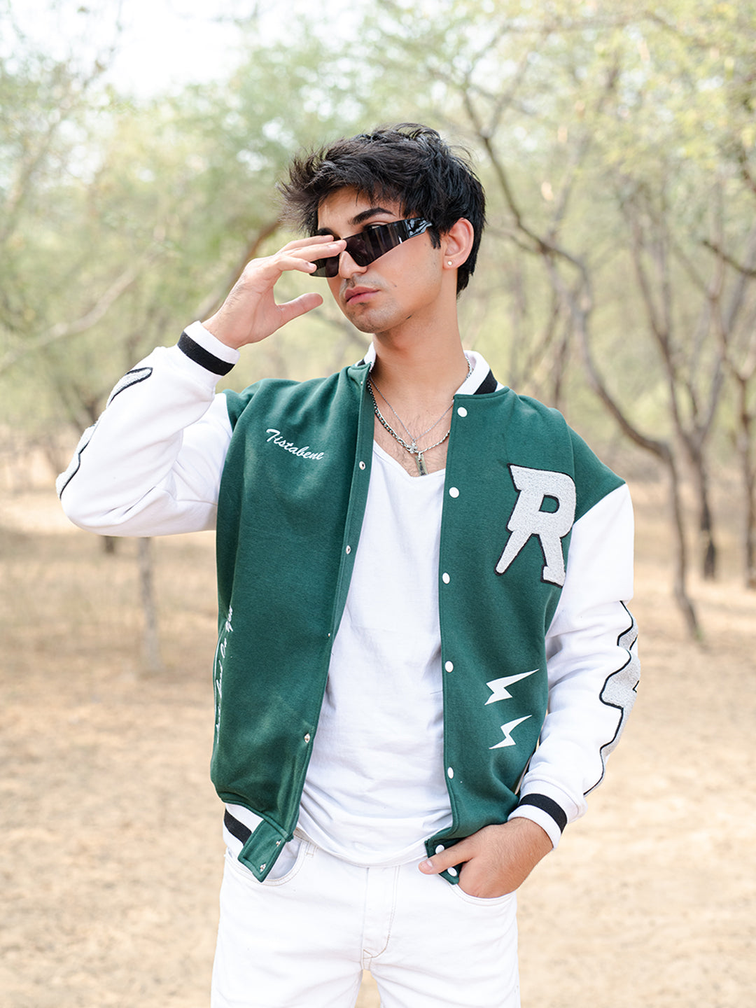 Green R Tistabene Varsity Jacket (Unisex)