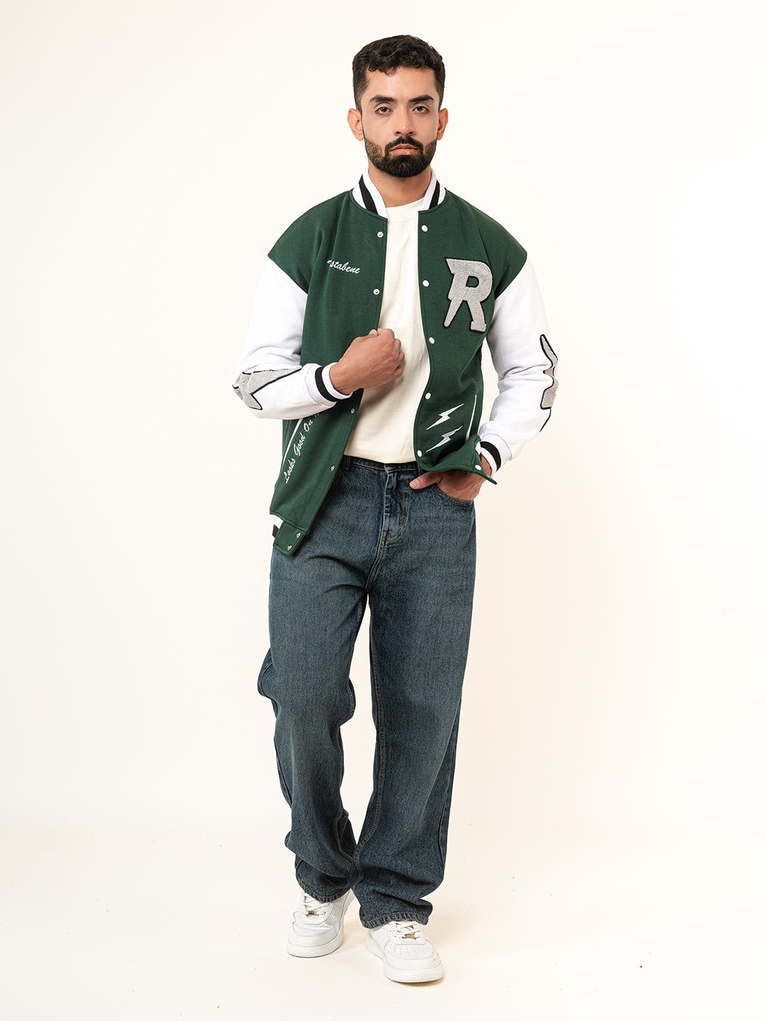 Green R Tistabene Varsity Jacket (Unisex)