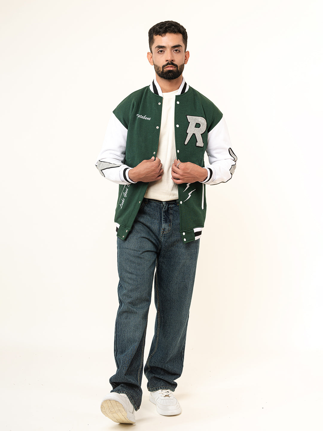 Green R Tistabene Varsity Jacket (Unisex)