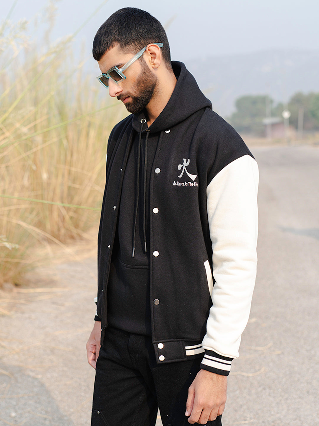 Buy Cheers To New Adventures LA Navy Blue Varsity Jacket Online | Tistabene  - Tistabene