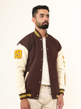 Brown God Of Hope Printed Varsity Jacket (Unisex)