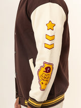 Brown God Of Hope Printed Varsity Jacket (Unisex)