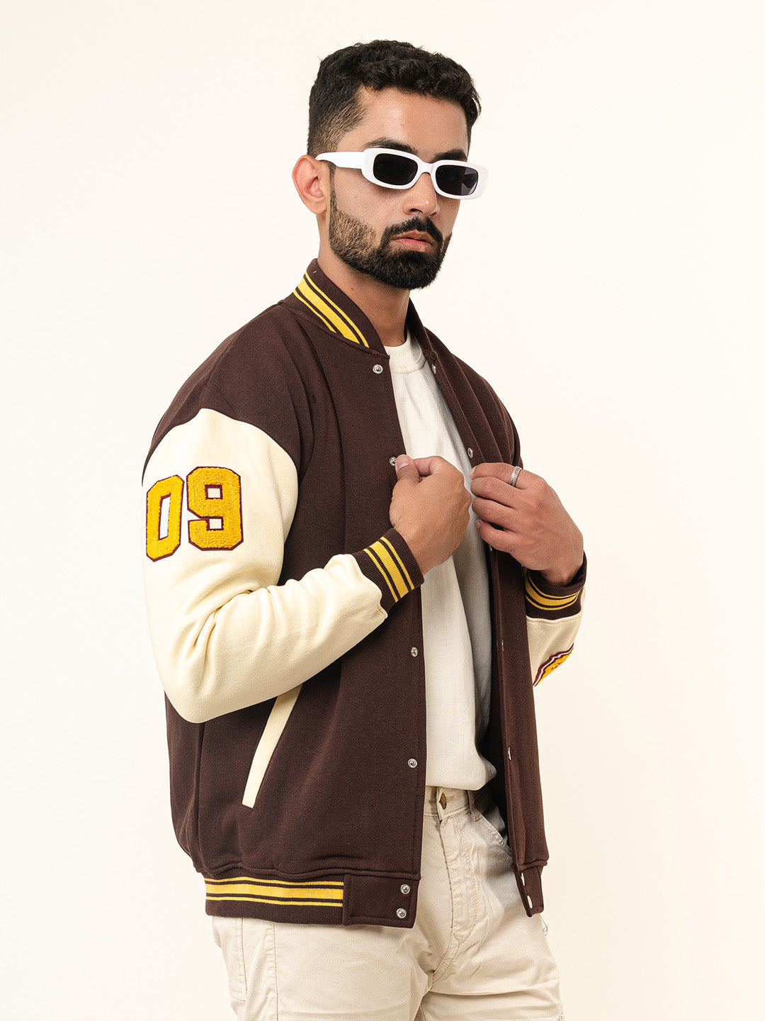 Brown God Of Hope Printed Varsity Jacket (Unisex)