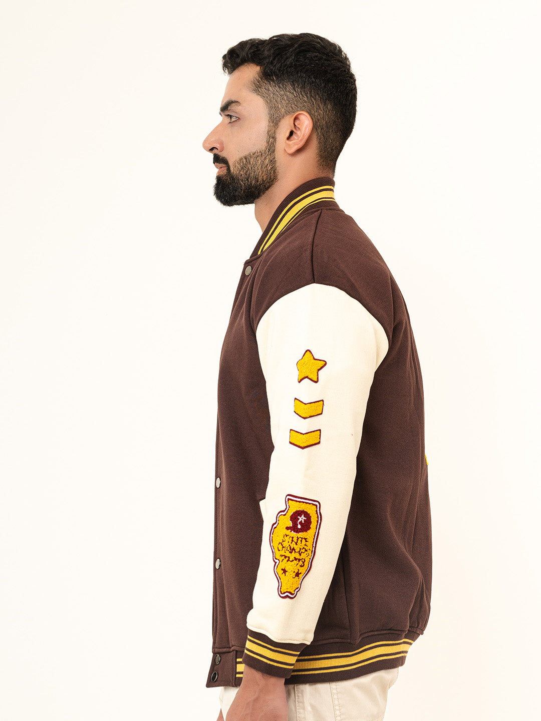 Brown God Of Hope Printed Varsity Jacket (Unisex)