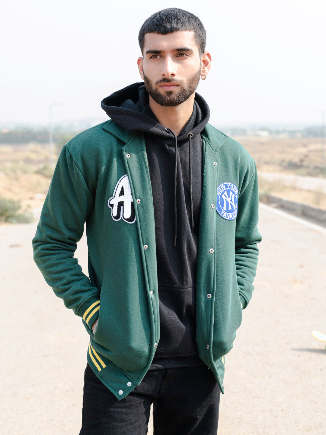 Green A New York Yankees Varsity Jacket (Unisex)