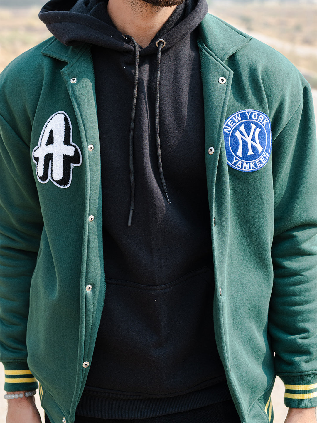 Green A New York Yankees Varsity Jacket (Unisex)