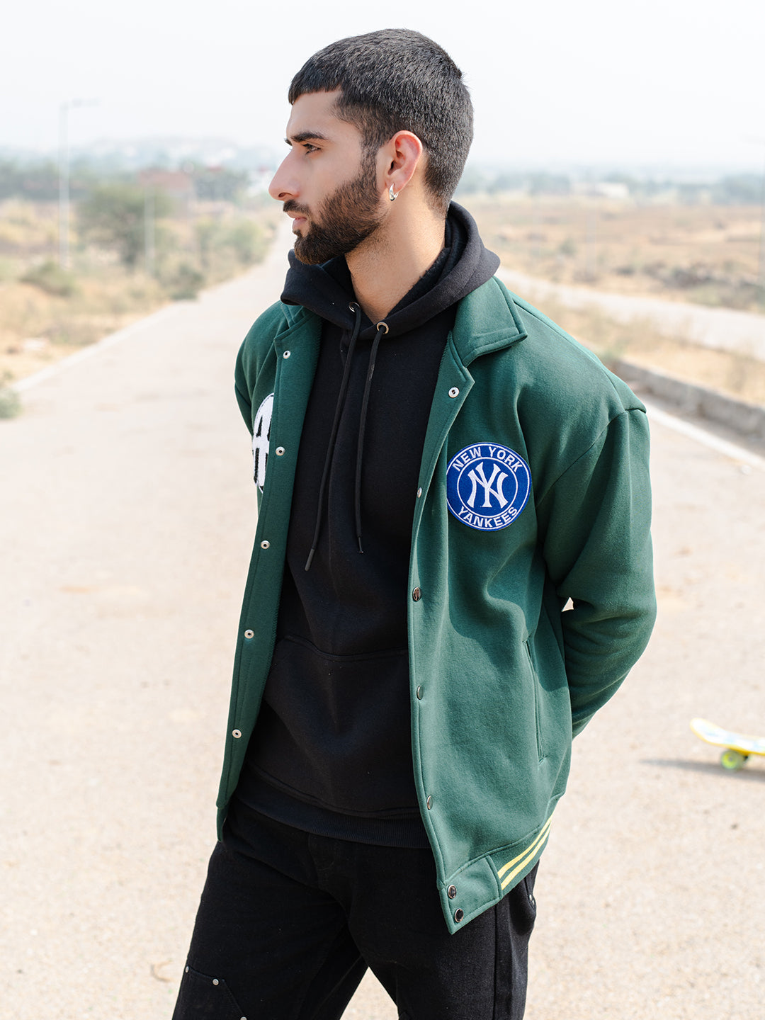 Green A New York Yankees Varsity Jacket (Unisex)