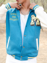 Teal Blue M Varsity Jacket (Unisex)