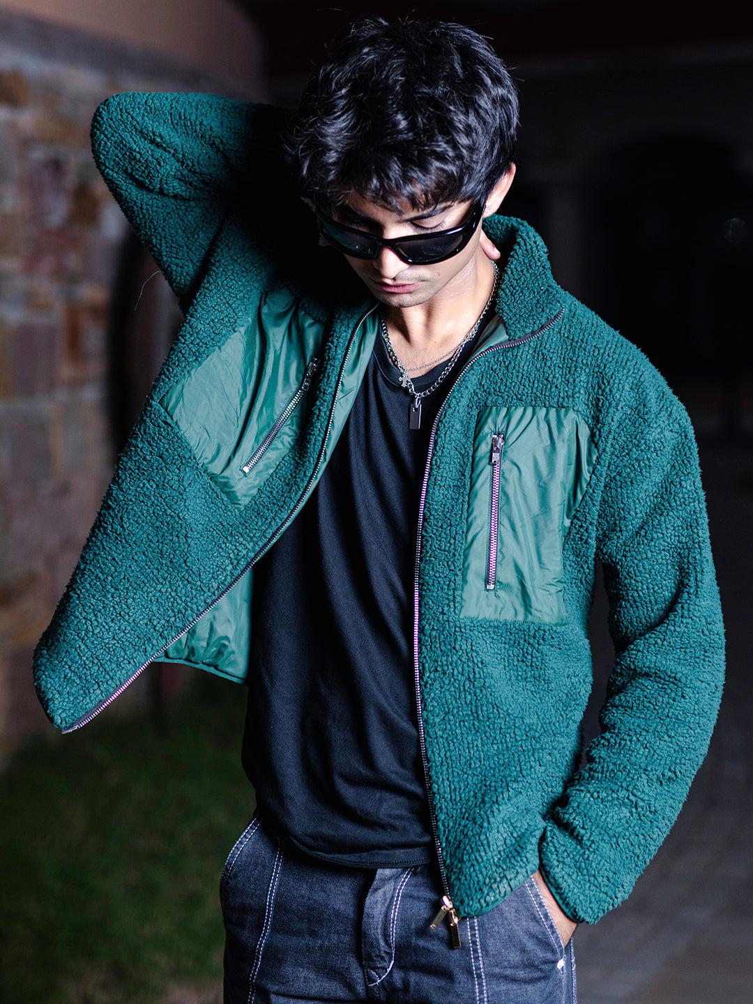 Green Fleece Sherpa Jacket (Unisex)