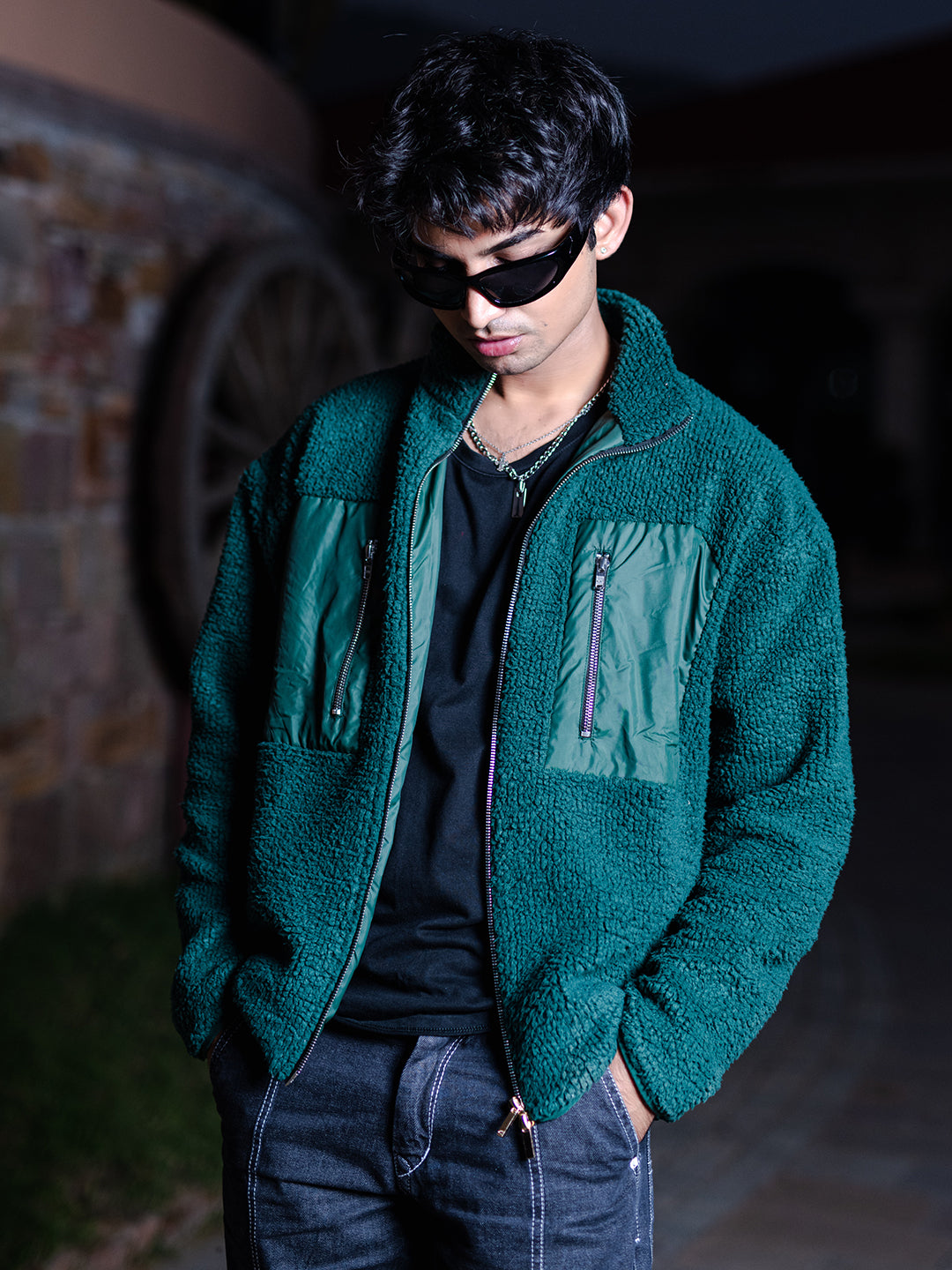 Green Fleece Sherpa Jacket (Unisex)